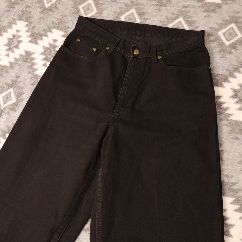 L.L.Bean Women Black High Waisted Straight Leg Jeans 12M/T 0QT89 29x31" VTG